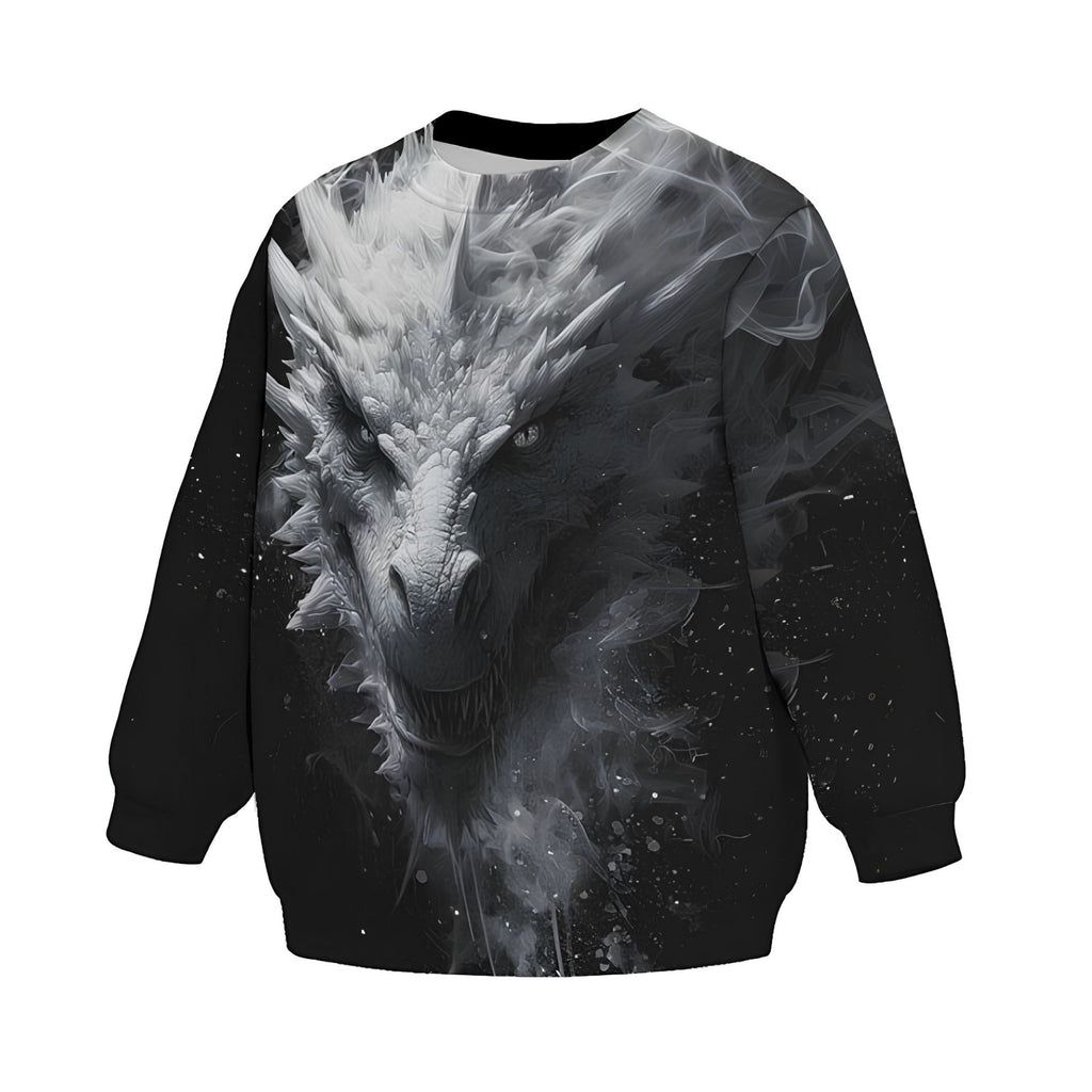 Kids Ancient White Dragon Sweatshirt – Premium Soft Fleece Sweater