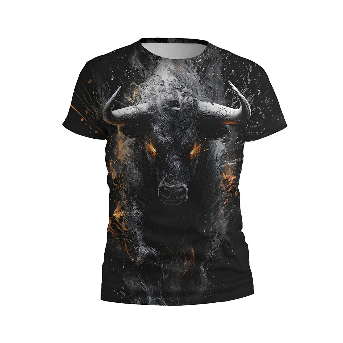 Kids Angry Bull Print Athletic T-Shirt