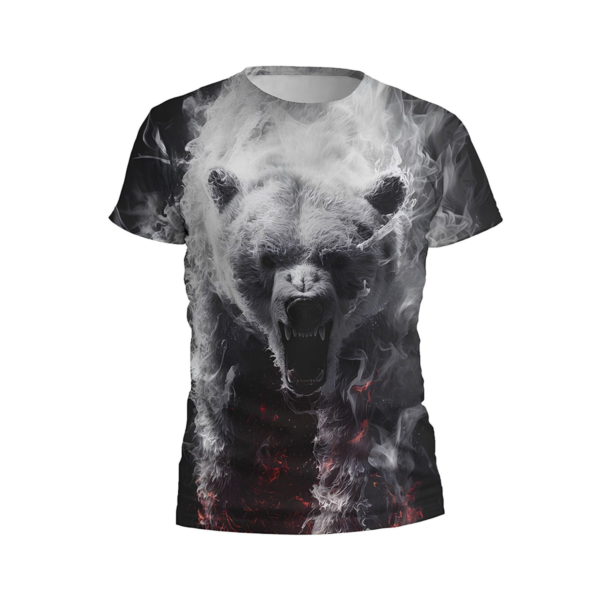 Kids Fire Bear Print Athletic T-Shirt
