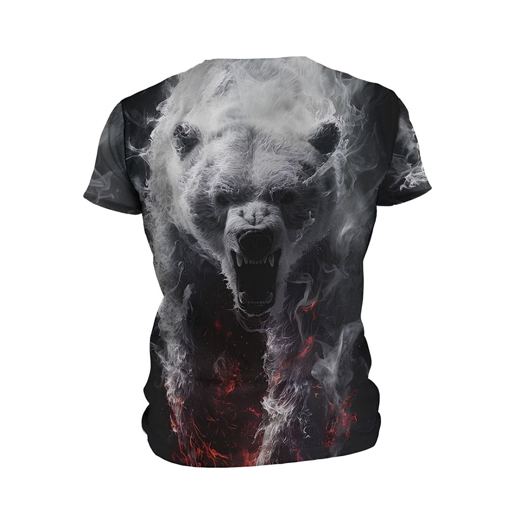 Kids Fire Bear Print Athletic T-Shirt