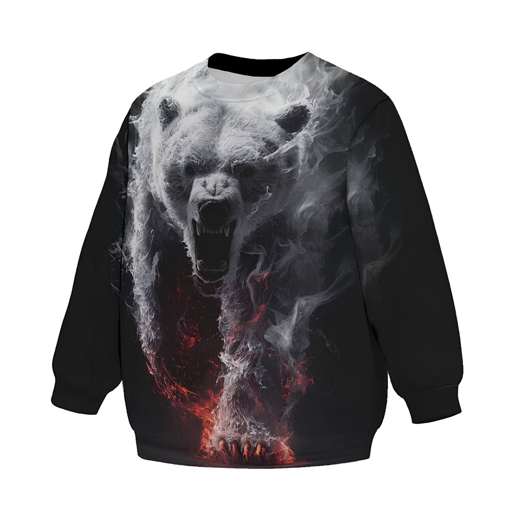 Kids Fire Bear Sweatshirt – Premium Soft Fleece Sweater