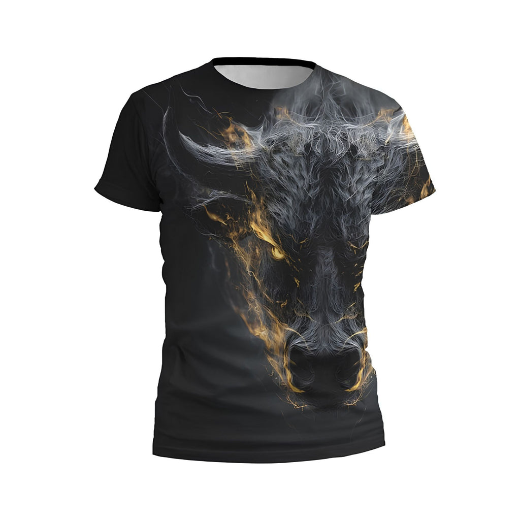 Kids Fire Bull Print Athletic T-Shirt