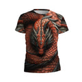 Kids Fire Dragon Print Athletic T-Shirt