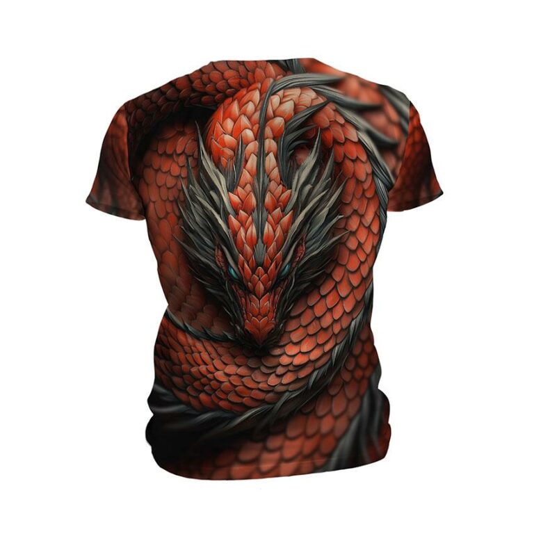 Kids Fire Dragon Print Athletic T-Shirt