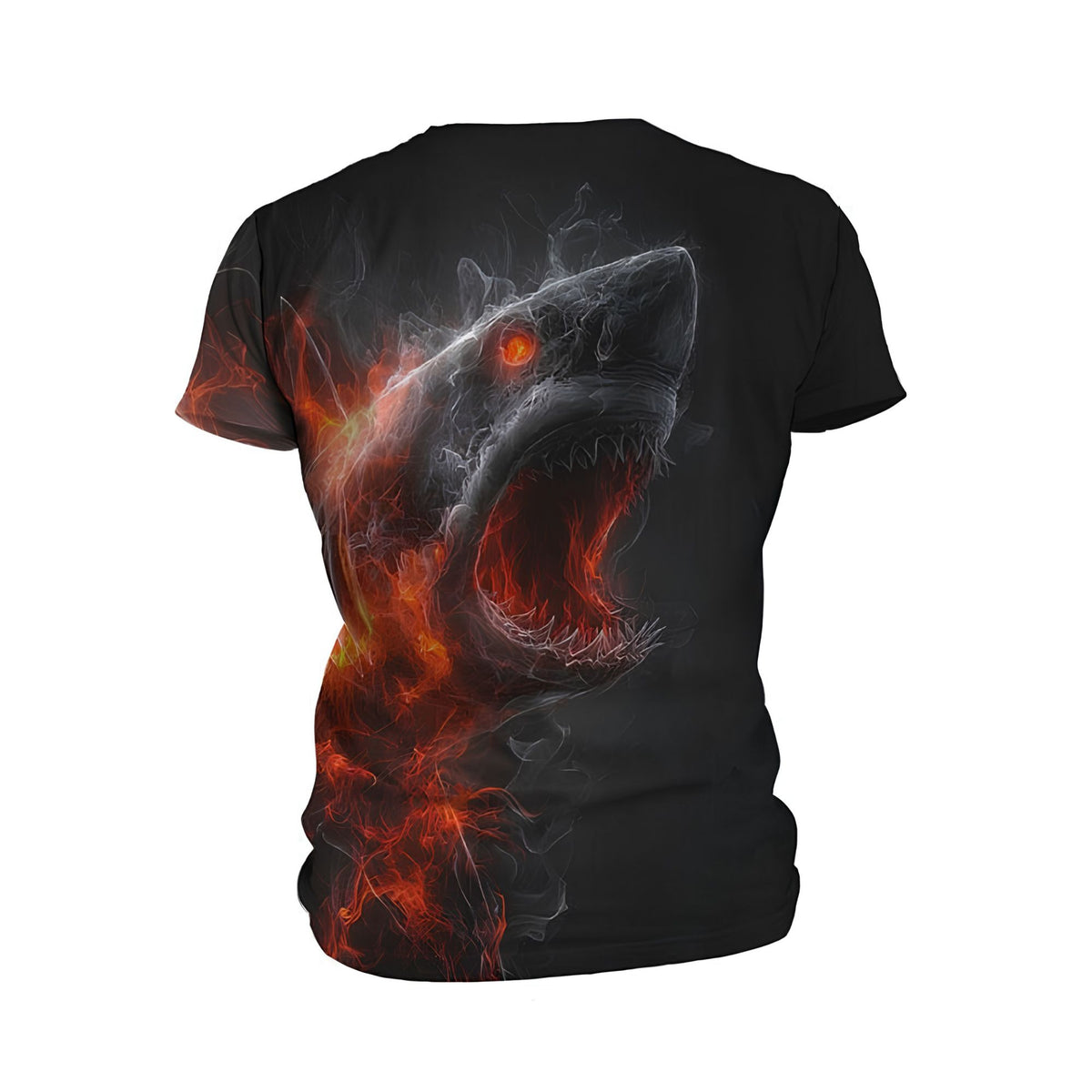 Kids Fire Shark Print Athletic T-Shirt