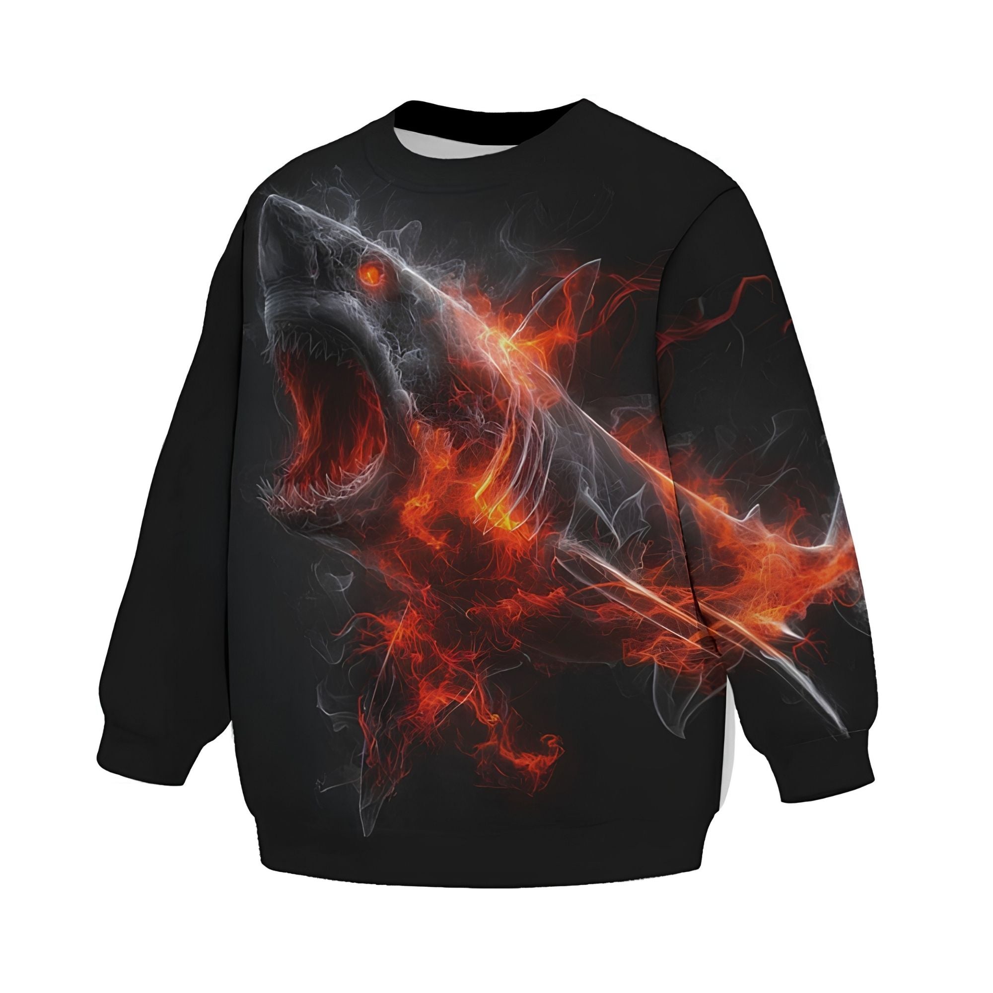 Kids Fire Shark Sweatshirt – Premium Soft Fleece Sweater