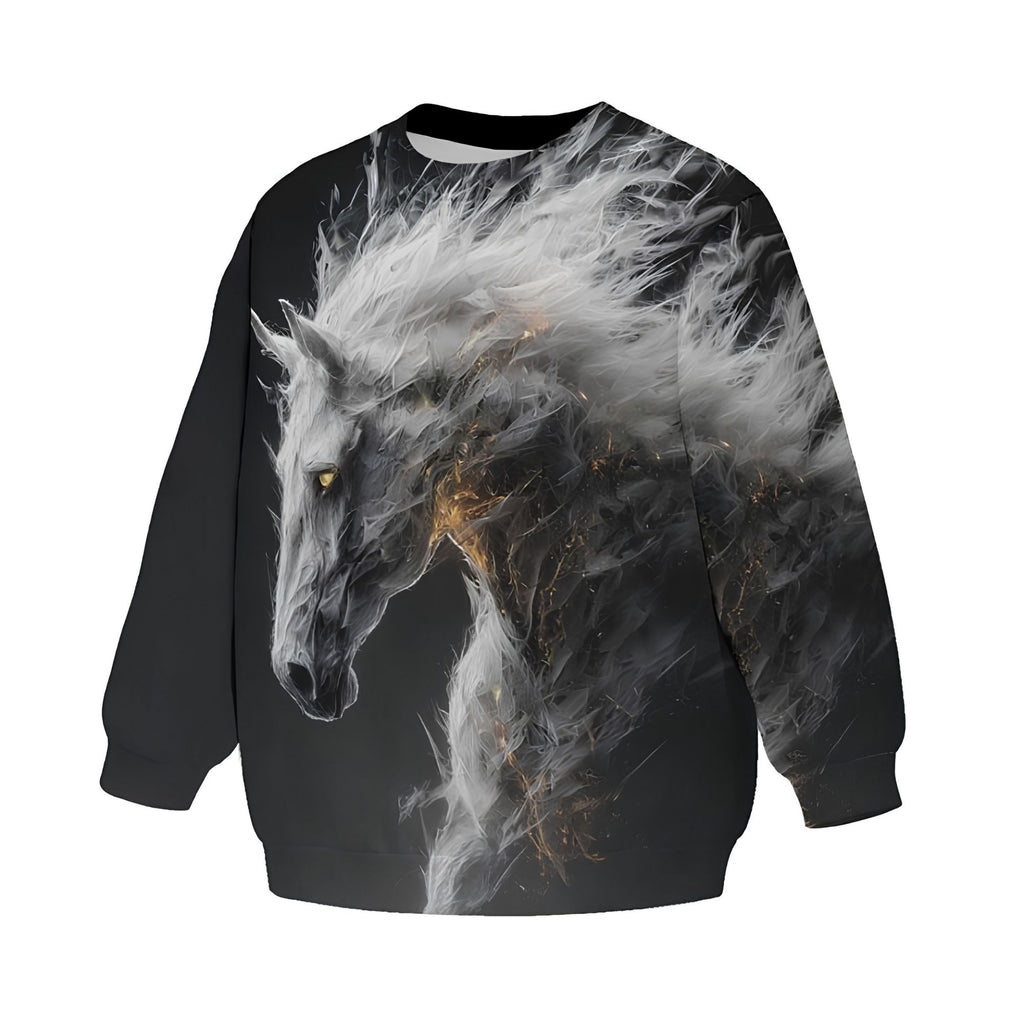 Kids Ghost Horse Sweatshirt – Premium Soft Fleece Sweater