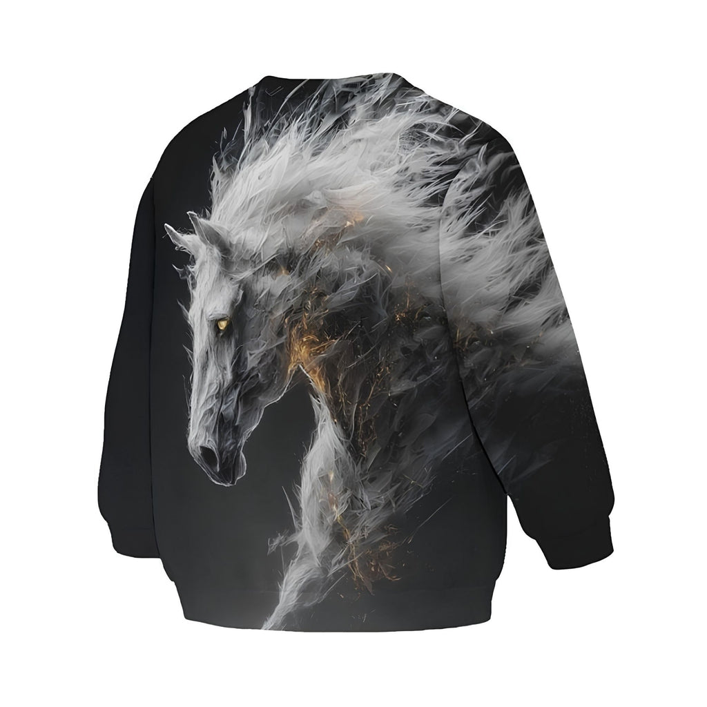 Kids Ghost Horse Sweatshirt – Premium Soft Fleece Sweater