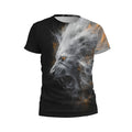Kids Powerful Lion Print Athletic T-Shirt