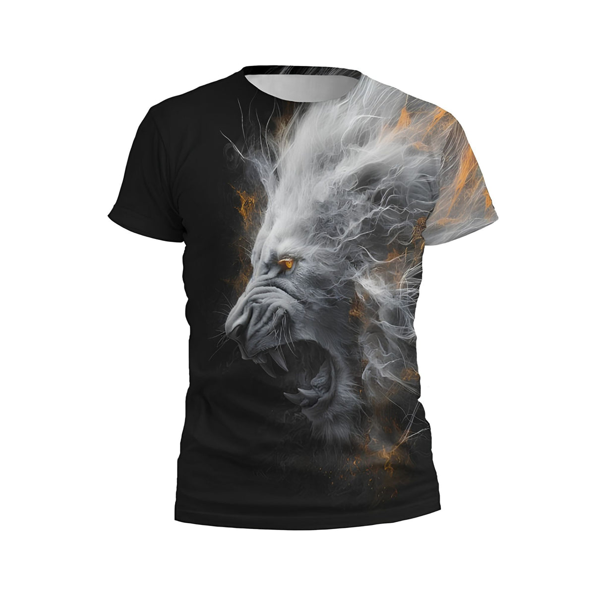 Kids Powerful Lion Print Athletic T-Shirt