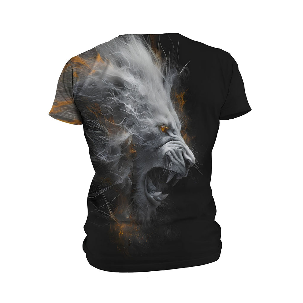 Kids Powerful Lion Print Athletic T-Shirt