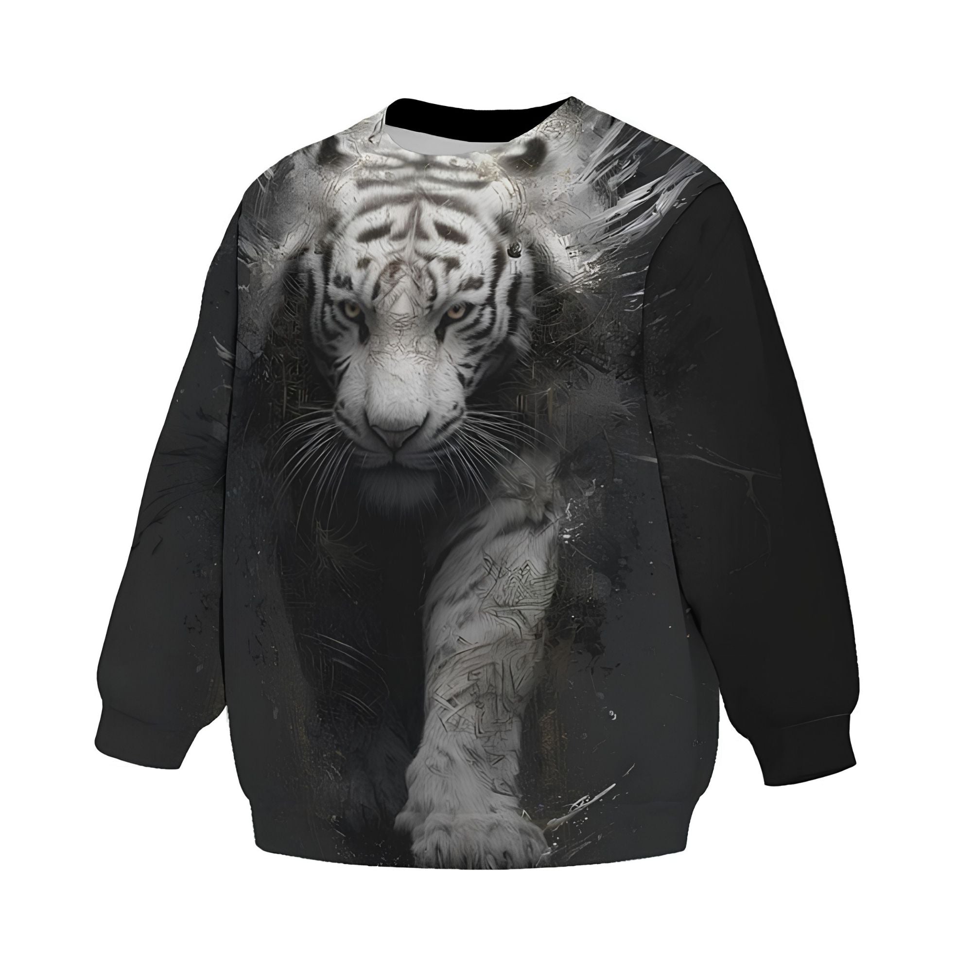 Kids White Tiger Dark Fantasy Sweatshirt – Premium Soft Fleece Sweater