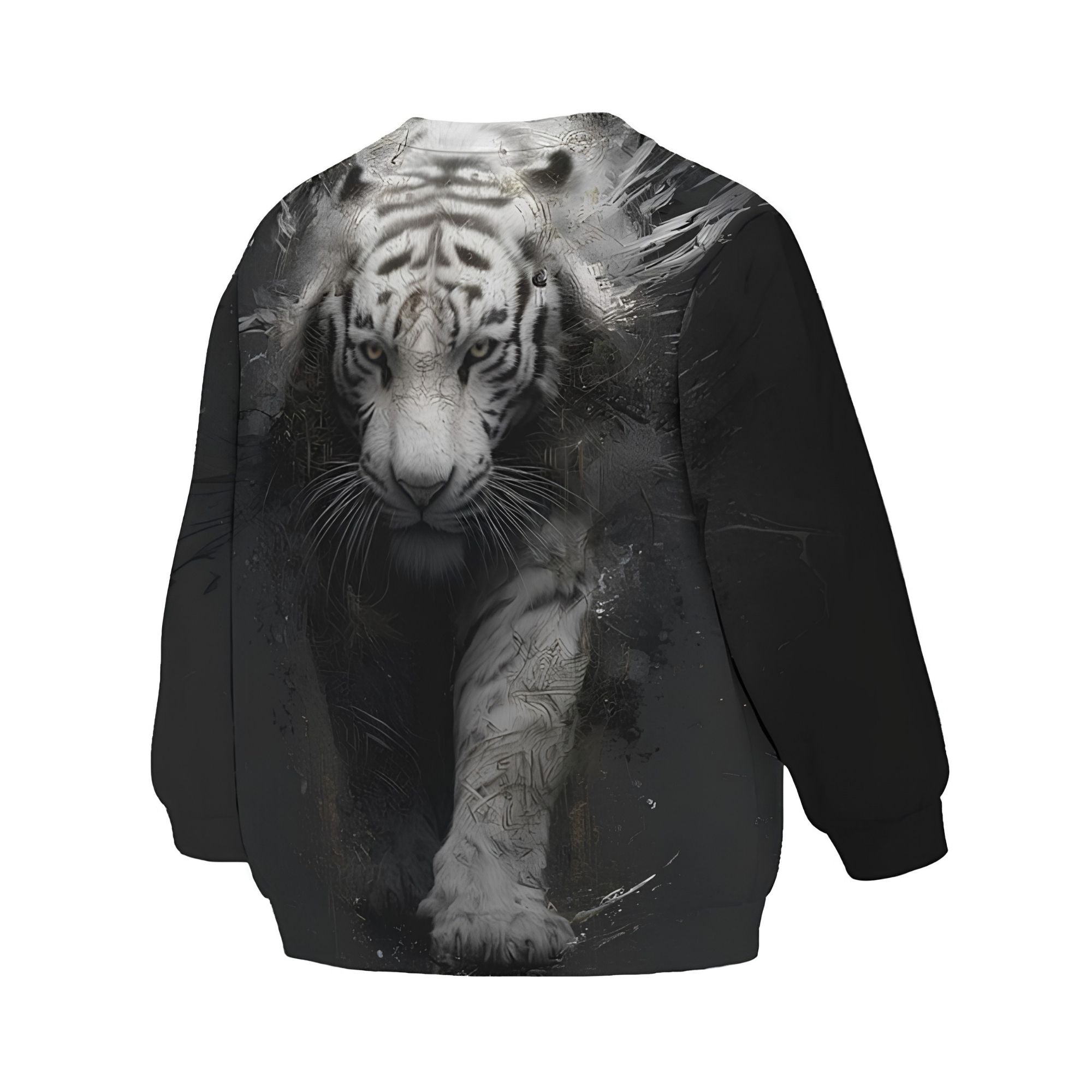 Kids White Tiger Dark Fantasy Sweatshirt – Premium Soft Fleece Sweater