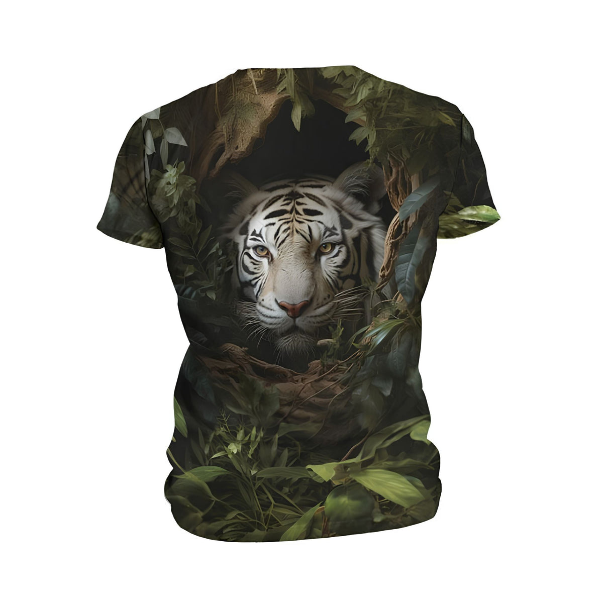 Kids White Tiger Print Athletic T-Shirt