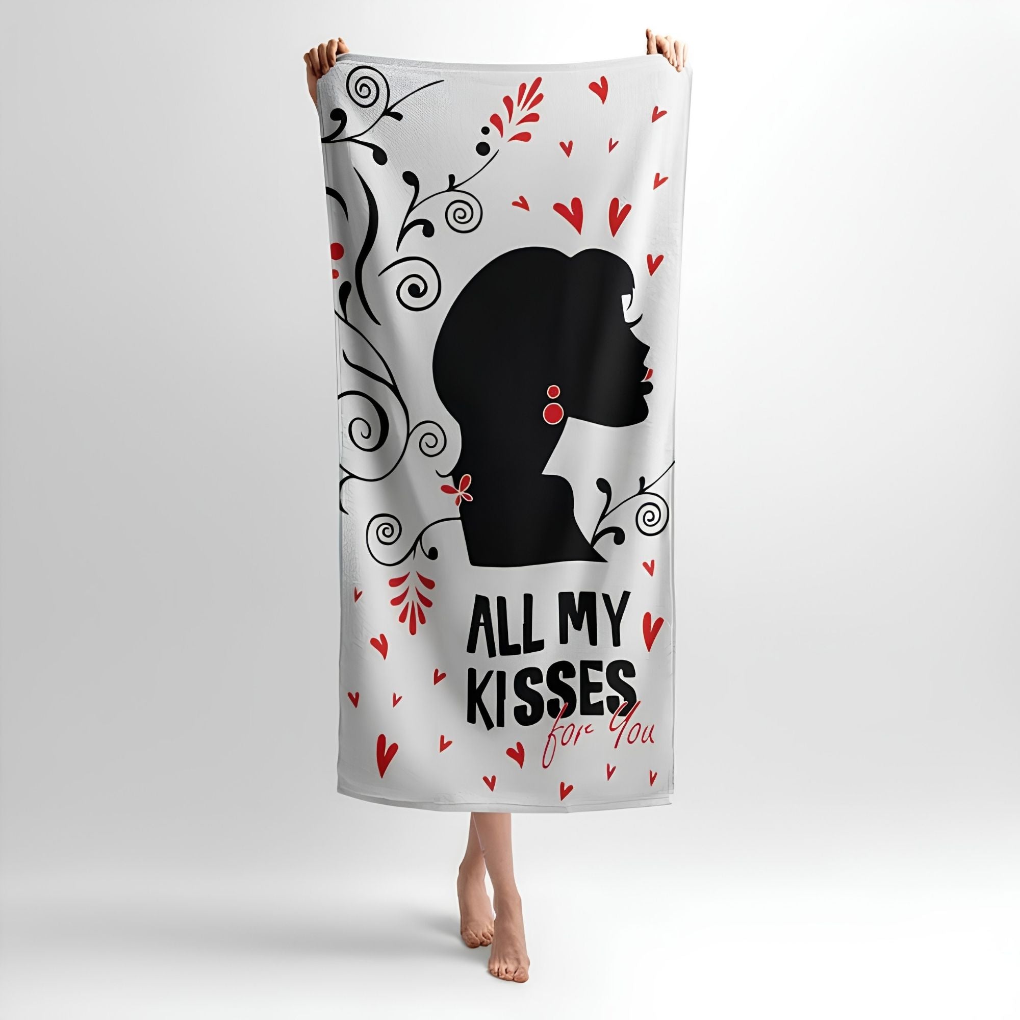 Kiss of Love Print - Soft Cotton Terry Bath & Beach Towel