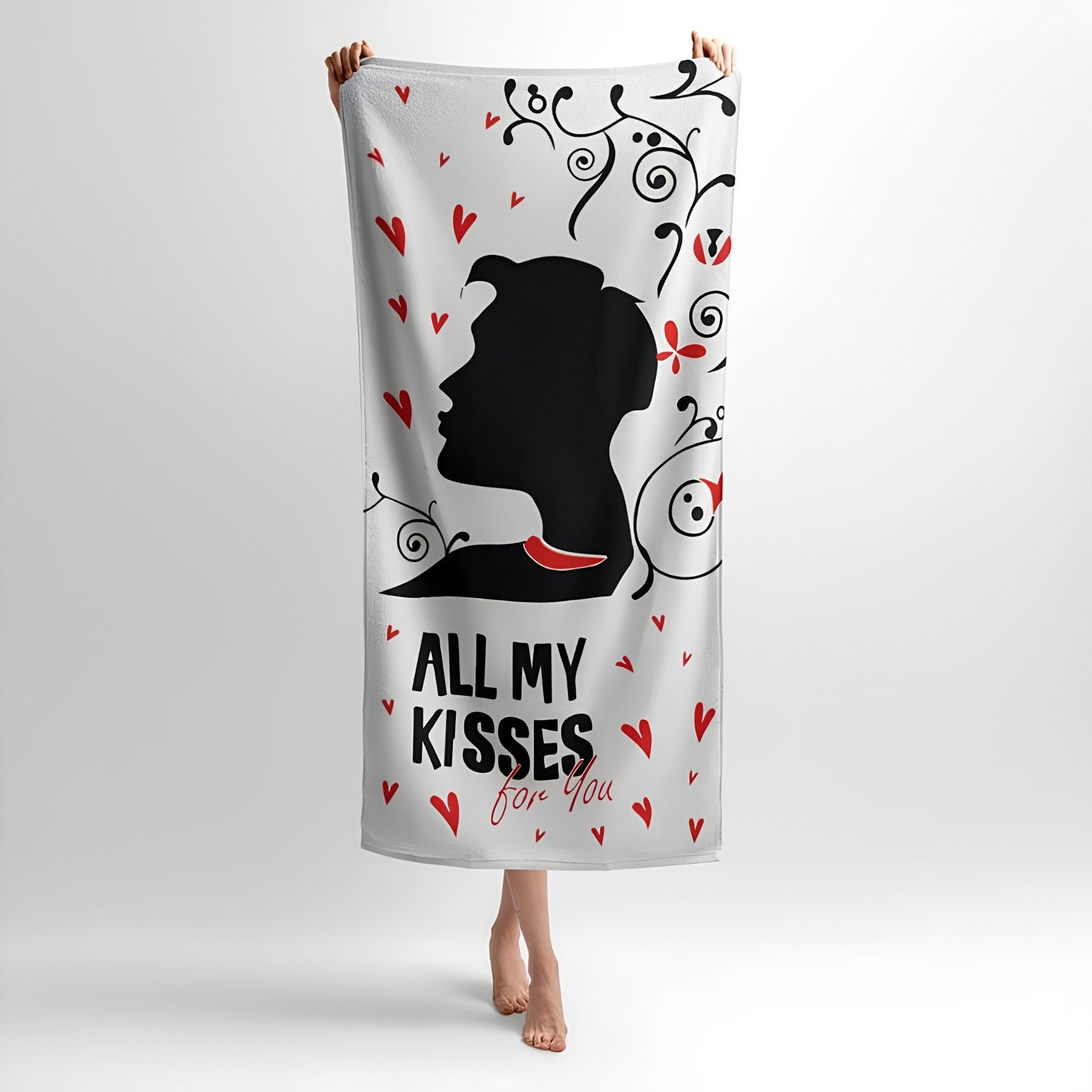 Kiss of Love Print - Soft Cotton Terry Bath & Beach Towel