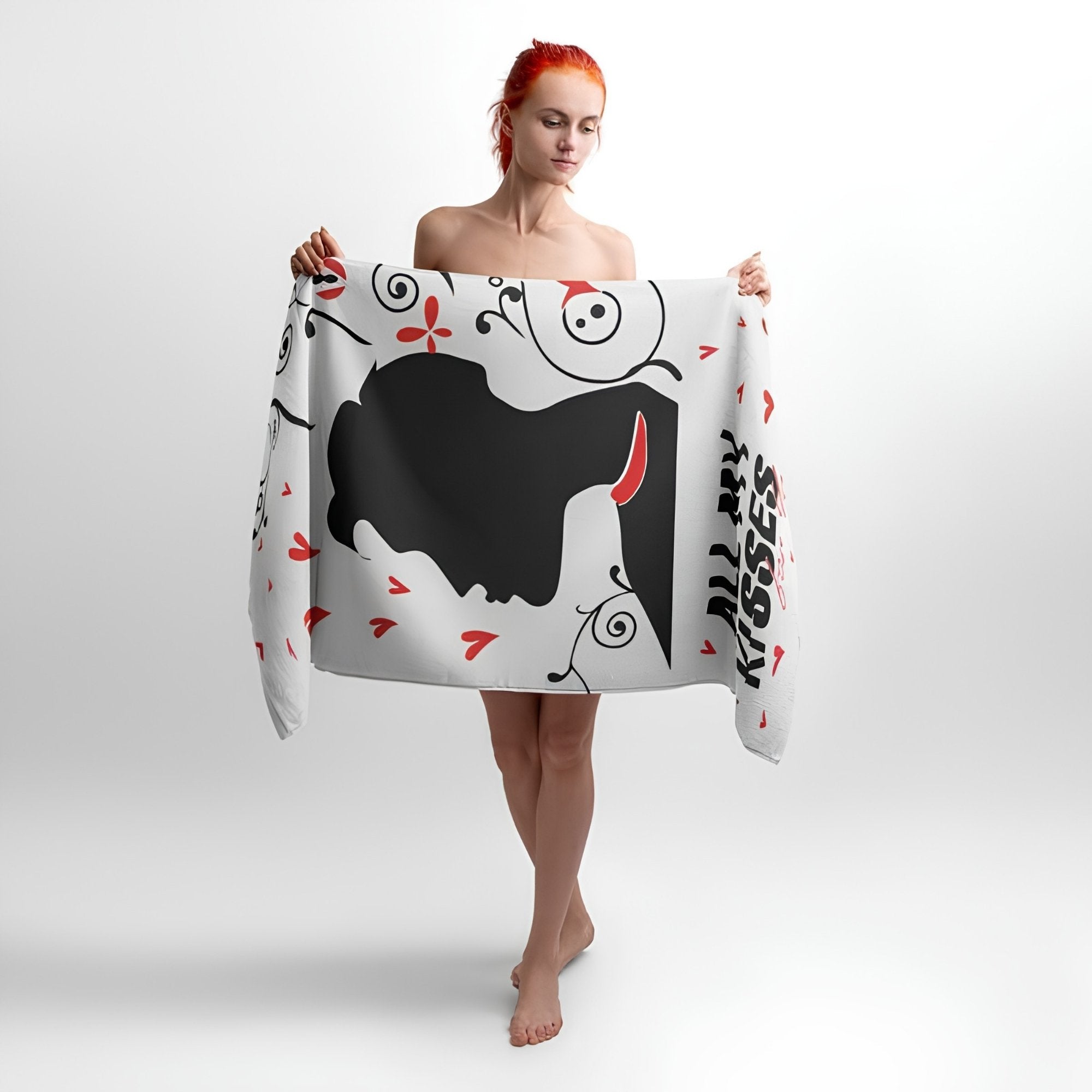 Kiss of Love Print - Soft Cotton Terry Bath & Beach Towel