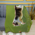 Kitten Playing in the Field Print Plush Fleece Throw Blanket