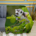 Lemur in the Jungle Print Plush Fleece Throw Blanket