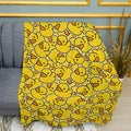 Little Ducklings Pattern Plush Fleece Throw Blanket