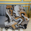 Marble Waves Print Plush Fleece Throw Blanket