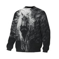 Mighty White Horse Print Sweatshirt - Unisex Fleece Crewneck