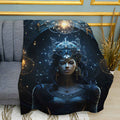 Moon Queen Print Plush Fleece Throw Blanket