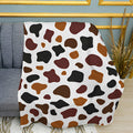 Multicolor Cowhide Print Plush Fleece Throw Blanket
