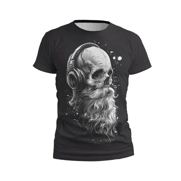 Music Skull Men's Athletic Graphic T-Shirt