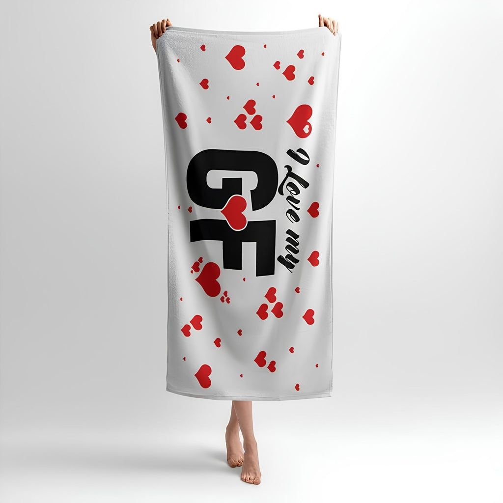 My Half Print - Soft Cotton Terry Bath & Beach Towel