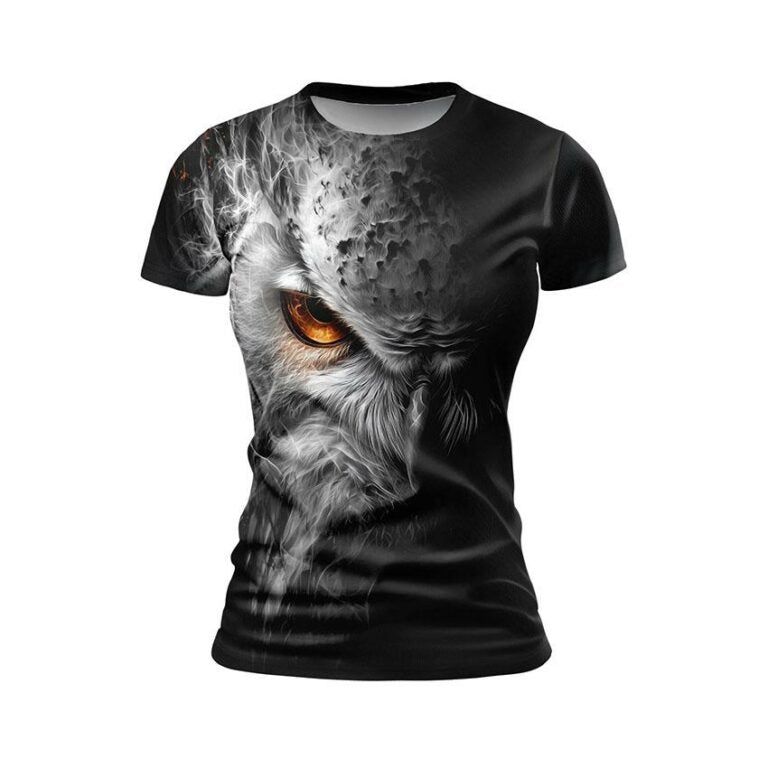 Owl Guardian of the Night Women's Athletic Print T-Shirt