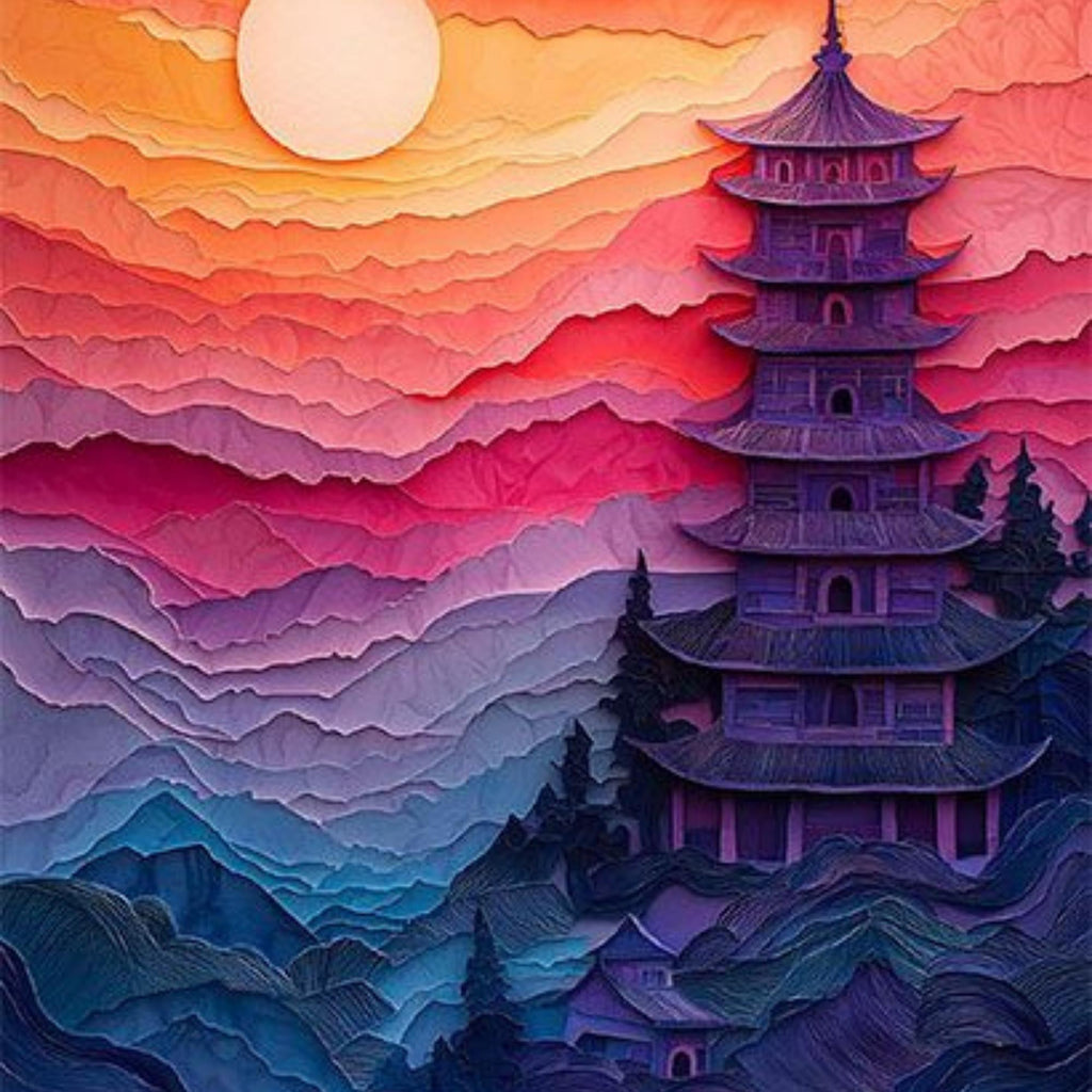 Pagoda Symbol of Japan Print Plush Fleece Throw Blanket