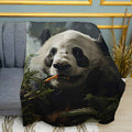 Panda and Bamboo Print Plush Fleece Throw Blanket