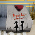 Paris Romantic Print Plush Fleece Throw Blanket