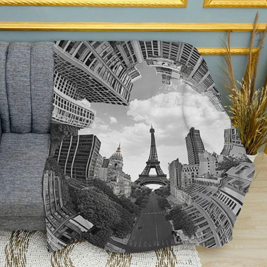 Paris The City of Abstraction Print Plush Fleece Throw Blanket