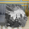 Paris The City of Abstraction Print Plush Fleece Throw Blanket