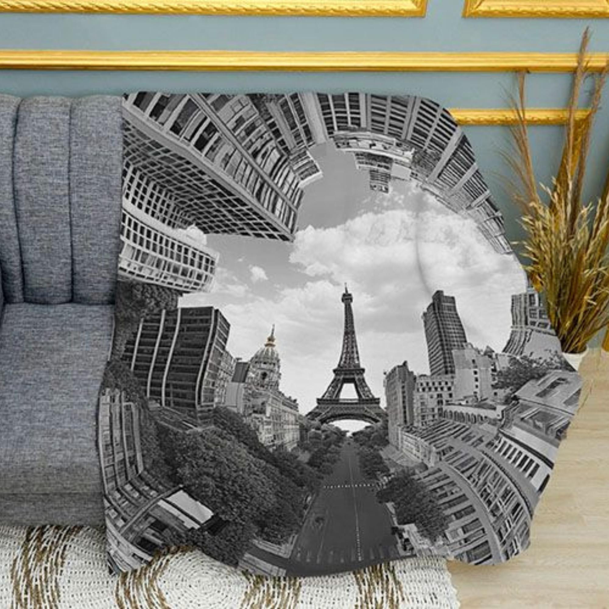 Paris The City of Abstraction Print Plush Fleece Throw Blanket
