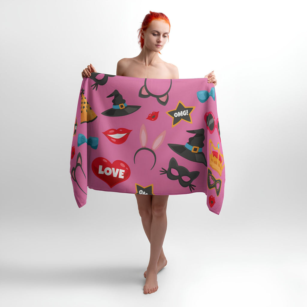 Pattern Bright Party Print - Soft Cotton Terry Bath & Beach Towel
