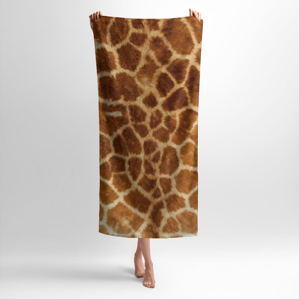 Pattern Giraffe Print Towel - Soft Cotton Terry Bath & Beach Towel