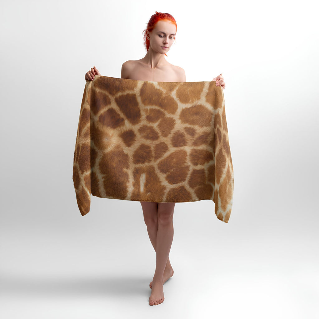 Pattern Giraffe Print Towel - Soft Cotton Terry Bath & Beach Towel