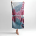 Pink Forest Print - Soft Cotton Terry Bath & Beach Towel