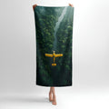 Plane in Jungle Print - Soft Cotton Terry Bath & Beach Towel