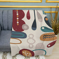 Plush fleece blanket with abstract design print