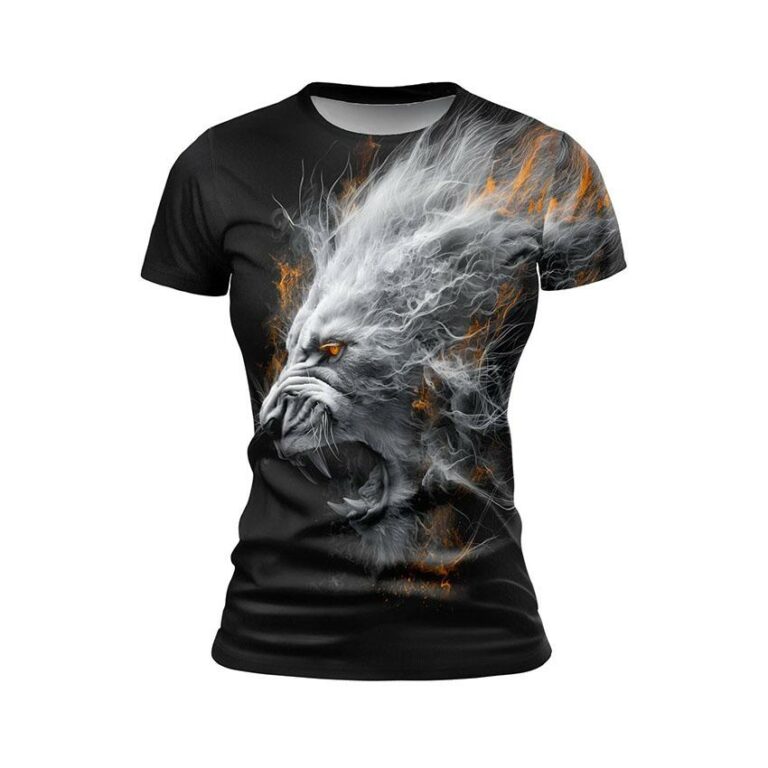Powerful Lion Women's Athletic Print T-Shirt