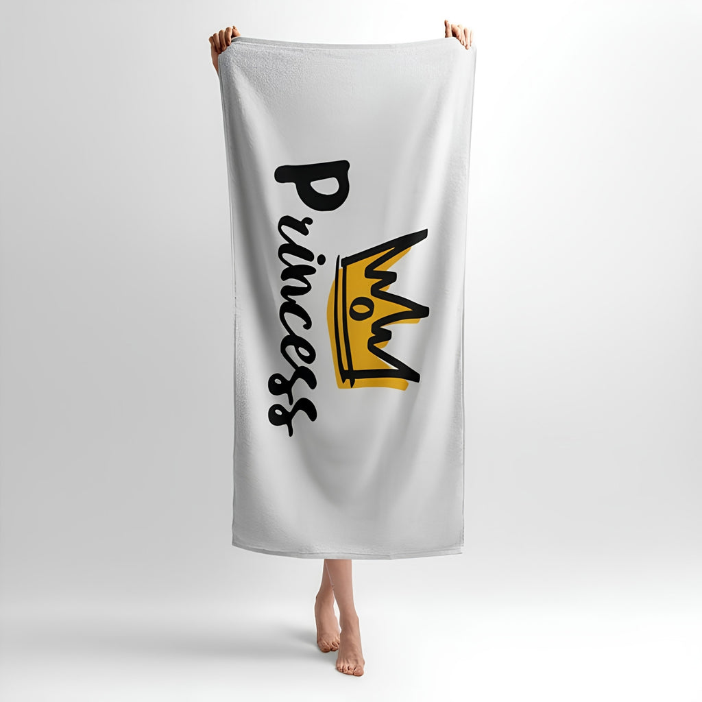 Princess and Prince Love Print - Soft Cotton Terry Bath & Beach Towel