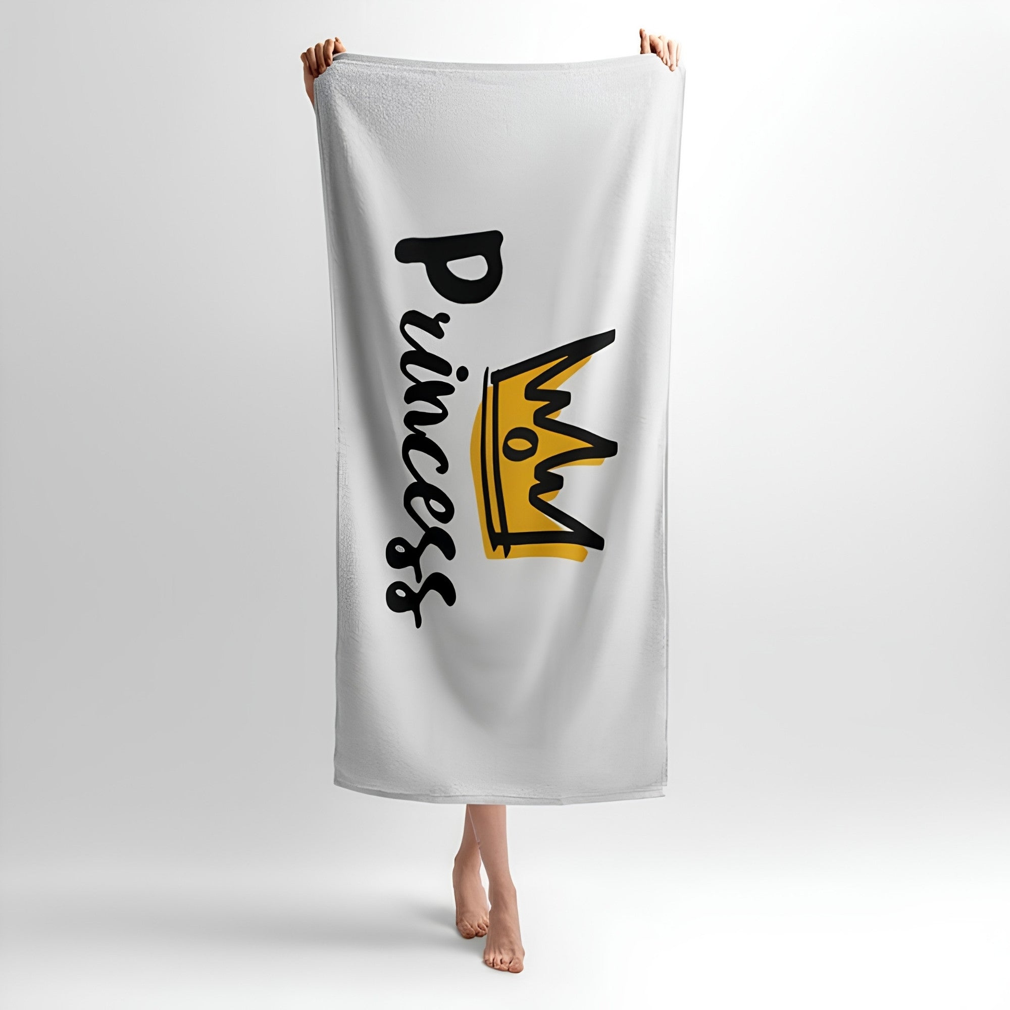 Princess and Prince Love Print - Soft Cotton Terry Bath & Beach Towel