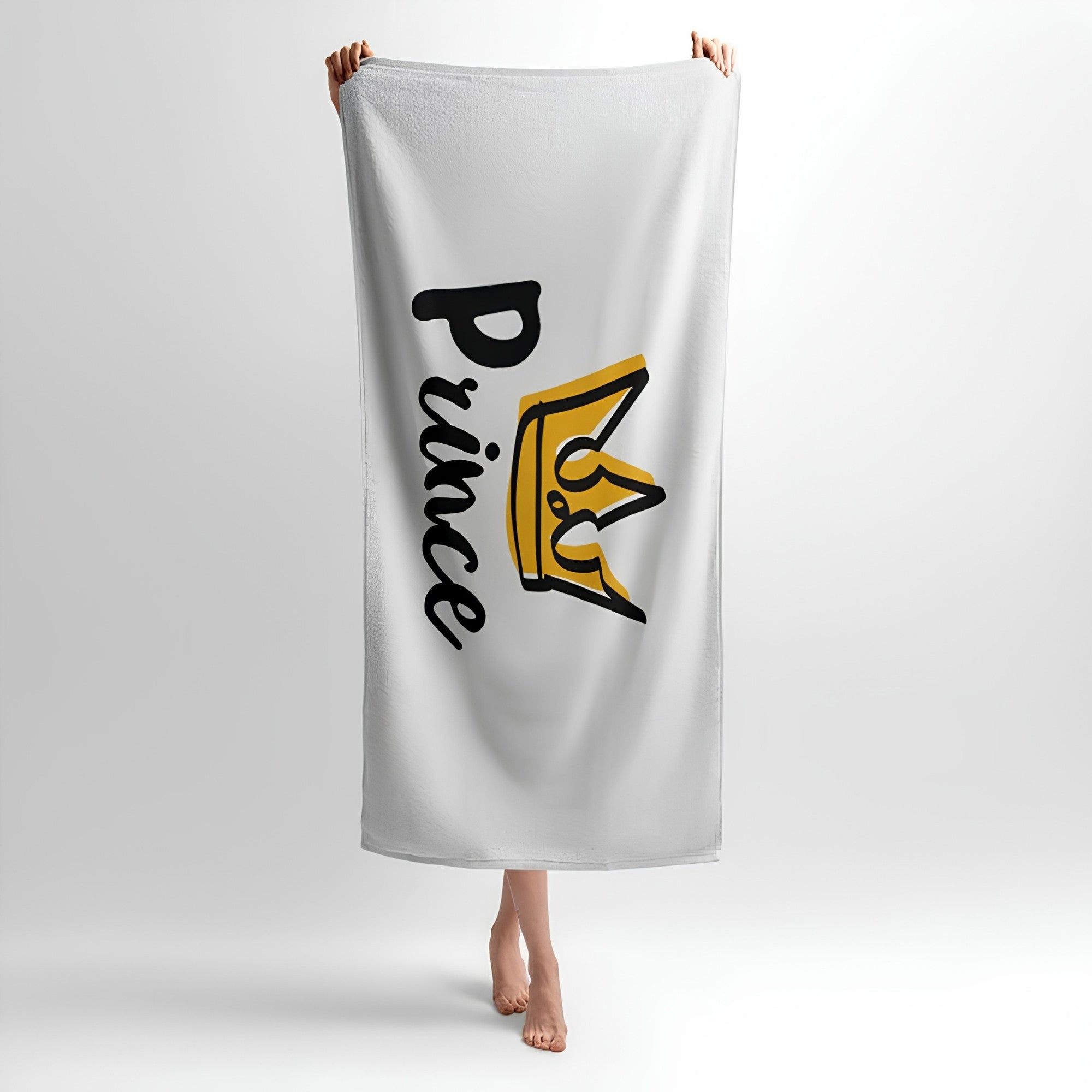 Princess and Prince Love Print - Soft Cotton Terry Bath & Beach Towel