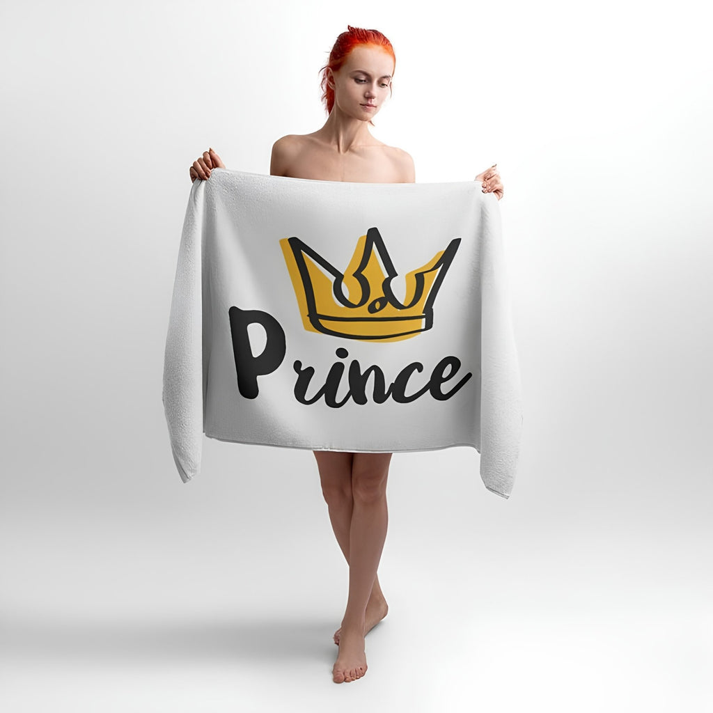 Princess and Prince Love Print - Soft Cotton Terry Bath & Beach Towel