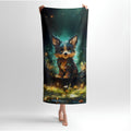 Puppy Fairytale Forest Print - Soft Cotton Terry Bath & Beach Towel