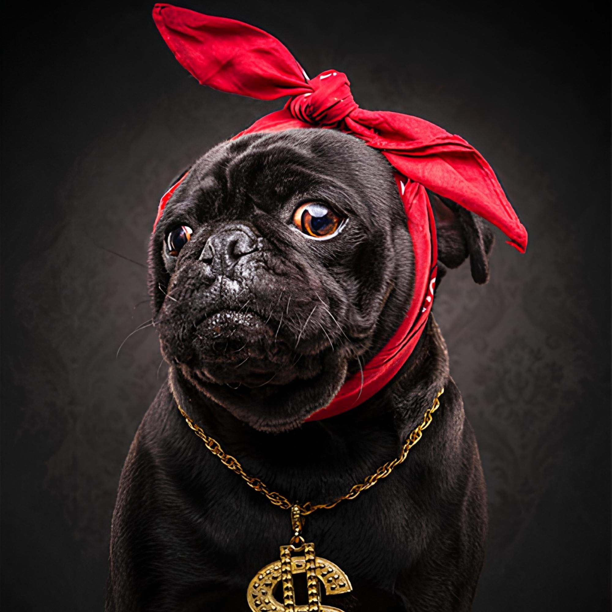 Rapper Pug Print Plush Fleece Throw Blanket